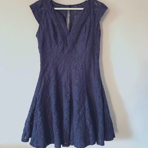 BISOU BISOU NAVY BLUE LACE DRESS